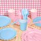 168 PCS Light Pink and Blue Plates and Napkins (Light Blue and Light Pink)